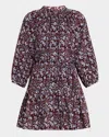 Apiece Apart Trinidad Tiered Floral-print Mini Dress In Mira Floral Wine Tas