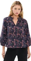 Apiece Apart Trinidad Top Camille Floral Navy In Camille Floral Navy