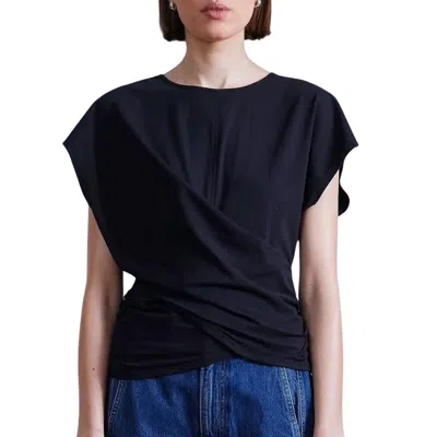 Apiece Apart Twist Drape Tee In Black