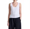 Apiece Apart Uri Low Cut Tank Top In White In White