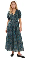 Apiece Apart Uva Romantic Maxi Dress Malene Floral Olive In Malene Floral Olive