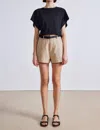 Apiece Apart Veras High Waisted Short In Desert In Beige