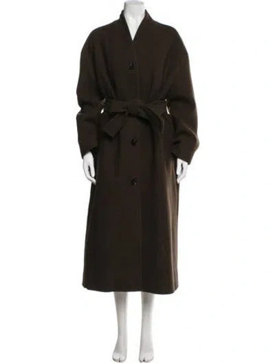 Pre-owned Apiece Apart Virgin Wool Trench Coat In Green