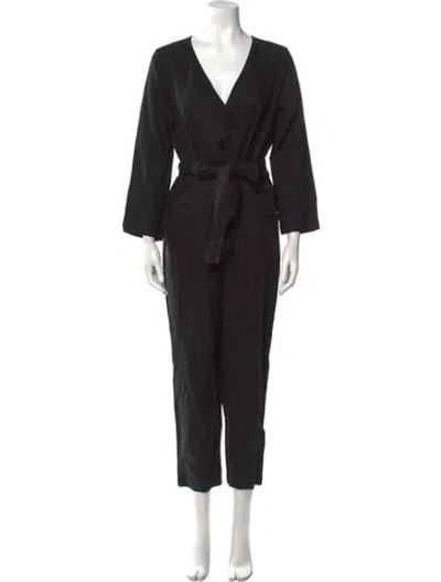 Pre-owned Apiece Apart V-neck Jumpsuit In Black
