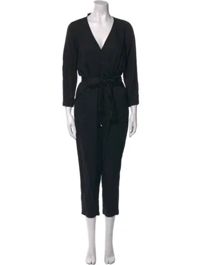 Pre-owned Apiece Apart V-neck Jumpsuit In Black