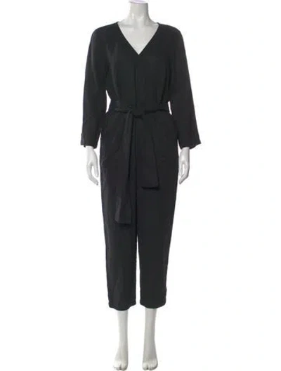 Pre-owned Apiece Apart V-neck Jumpsuit In Black