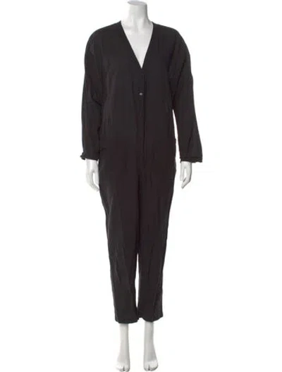 Pre-owned Apiece Apart V-neck Jumpsuit In Black