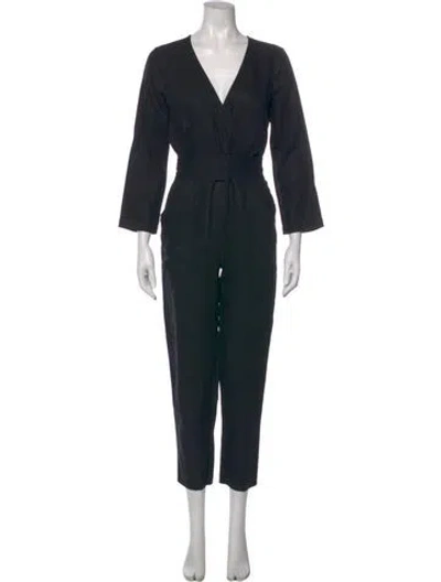 Pre-owned Apiece Apart V-neck Jumpsuit In Black