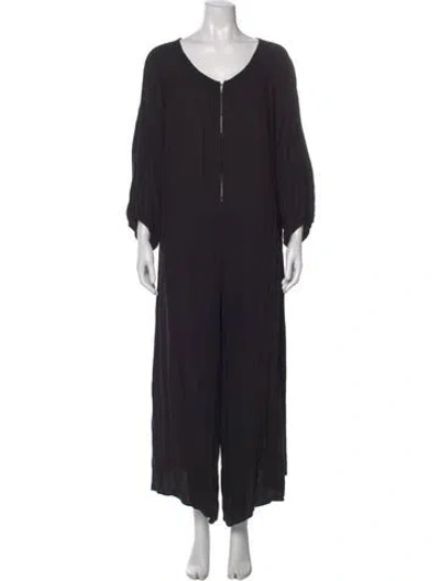 Pre-owned Apiece Apart V-neck Jumpsuit In Black