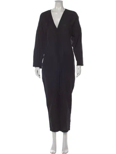 Pre-owned Apiece Apart V-neck Jumpsuit In Black