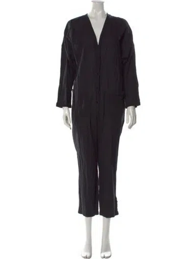 Pre-owned Apiece Apart V-neck Jumpsuit In Black