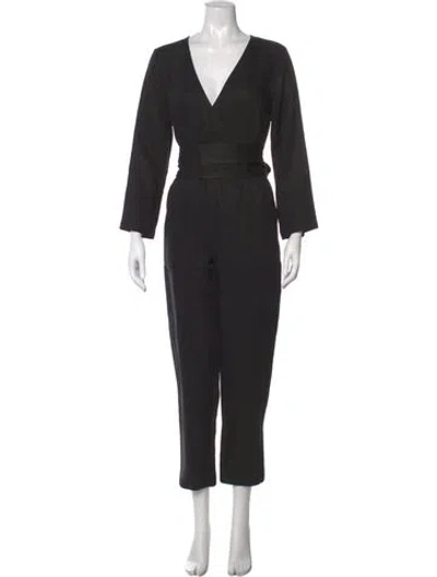 Pre-owned Apiece Apart V-neck Jumpsuit In Black