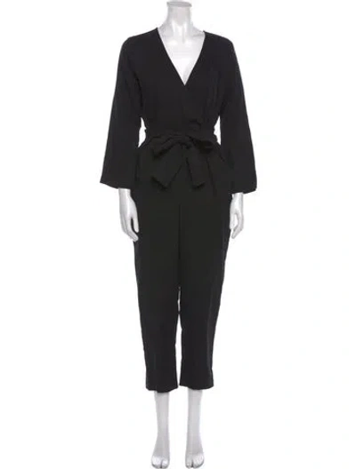 Pre-owned Apiece Apart V-neck Jumpsuit In Black