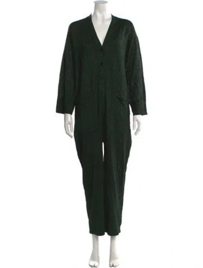 Pre-owned Apiece Apart V-neck Jumpsuit In Black