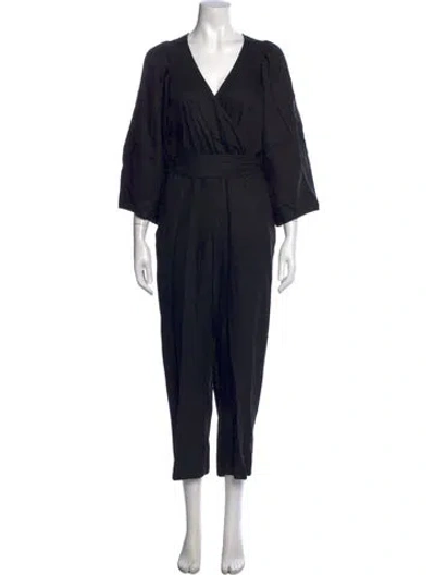 Pre-owned Apiece Apart V-neck Jumpsuit In Black