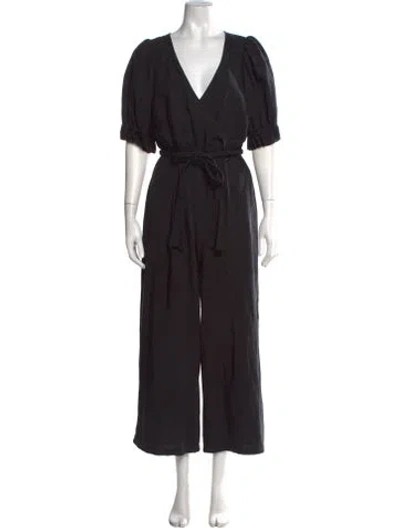Pre-owned Apiece Apart V-neck Jumpsuit In Black