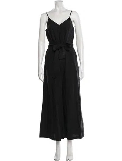 Pre-owned Apiece Apart V-neck Jumpsuit In Black