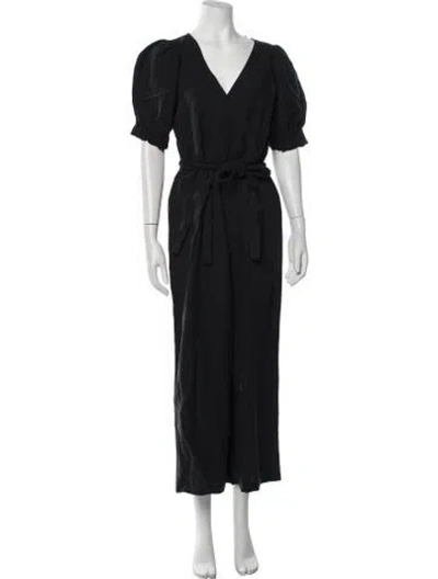 Pre-owned Apiece Apart V-neck Jumpsuit In Black