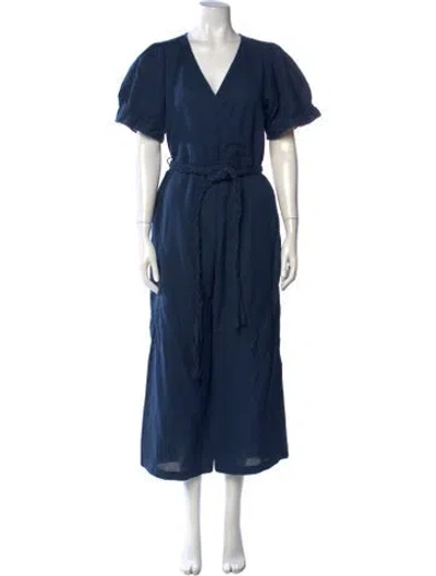 Pre-owned Apiece Apart V-neck Jumpsuit In Blue
