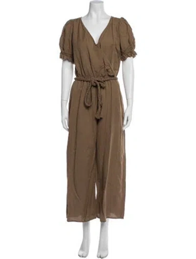Pre-owned Apiece Apart V-neck Jumpsuit In Brown