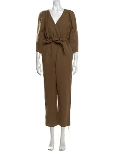 Pre-owned Apiece Apart V-neck Jumpsuit In Brown