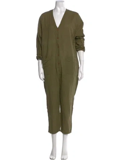 Pre-owned Apiece Apart V-neck Jumpsuit In Green
