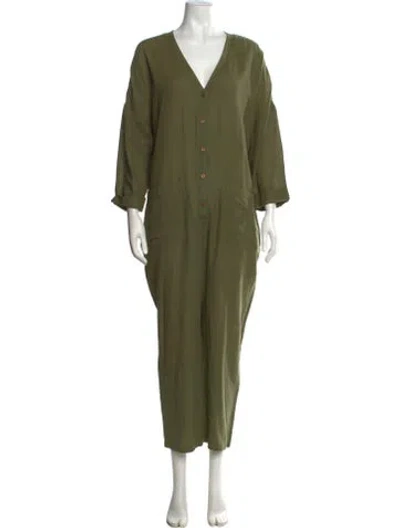 Pre-owned Apiece Apart V-neck Jumpsuit In Green