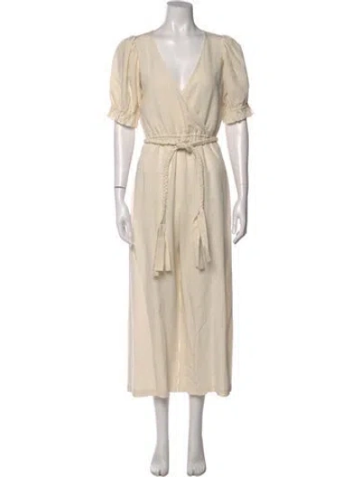 Pre-owned Apiece Apart V-neck Jumpsuit In Neutral