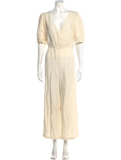 Pre-owned Apiece Apart V-neck Jumpsuit In Neutrals
