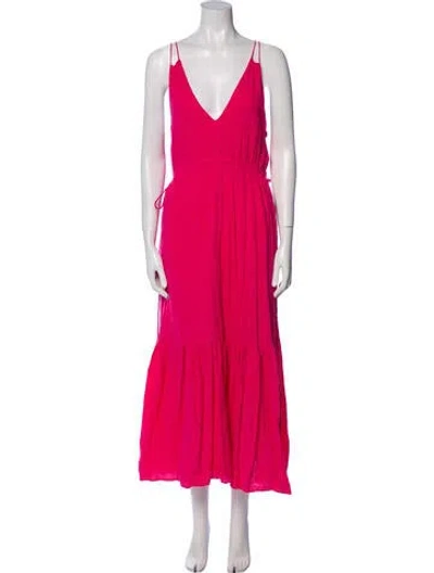Pre-owned Apiece Apart V-neck Long Dress In Pink