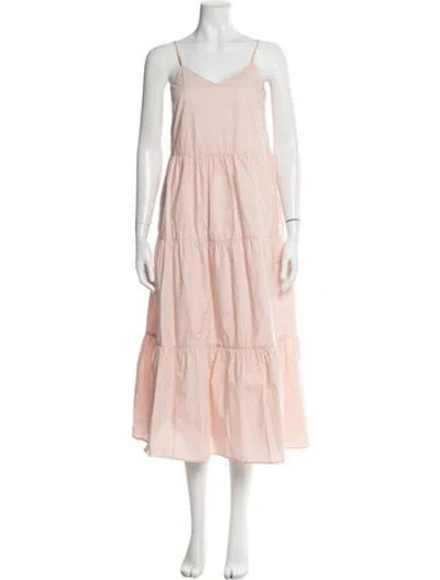 Pre-owned Apiece Apart V-neck Long Dress In Pink