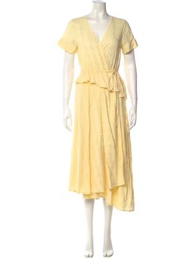 Pre-owned Apiece Apart V-neck Long Dress In Yellow