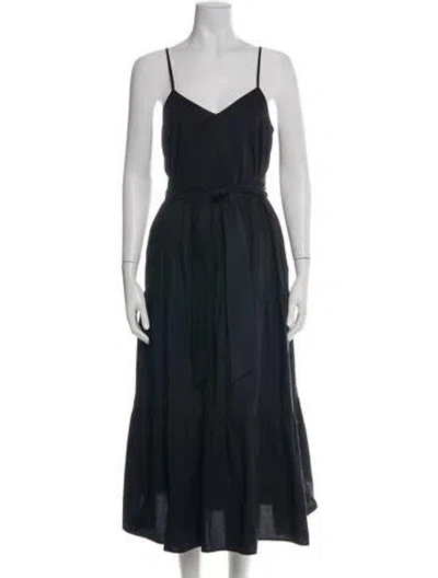Pre-owned Apiece Apart V-neck Midi Length Dress In Multi