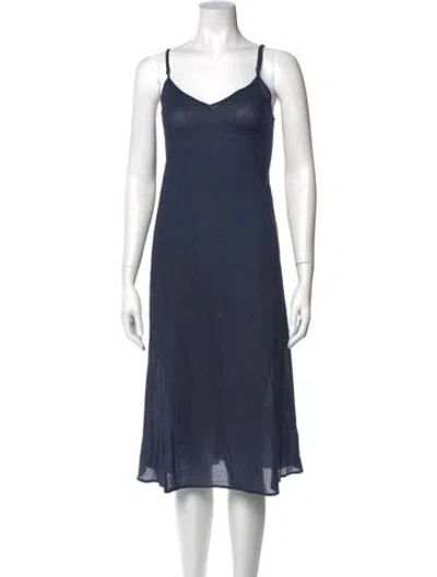 Pre-owned Apiece Apart V-neck Midi Length Dress In Red