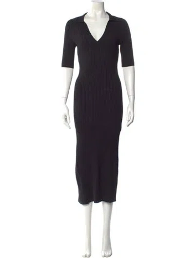 Pre-owned Apiece Apart V-neck Mini Dress In Black