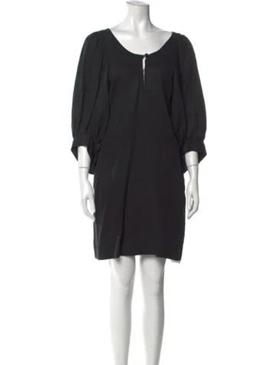 Pre-owned Apiece Apart V-neck Mini Dress In Black