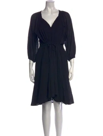Pre-owned Apiece Apart V-neck Mini Dress In Black