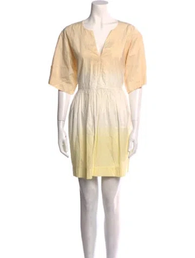 Pre-owned Apiece Apart V-neck Mini Dress In Neutral