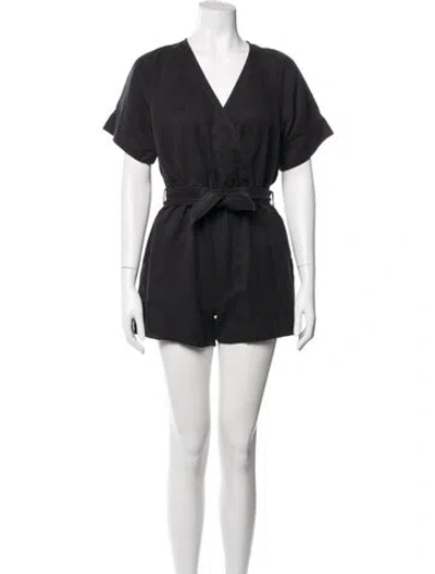 Pre-owned Apiece Apart V-neck Romper In Gray