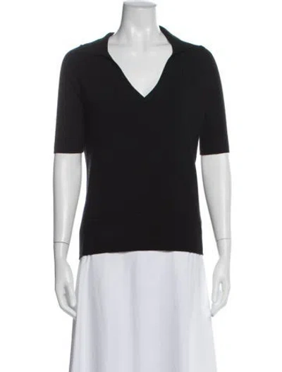 Pre-owned Apiece Apart V-neck Short Sleeve Top In Black