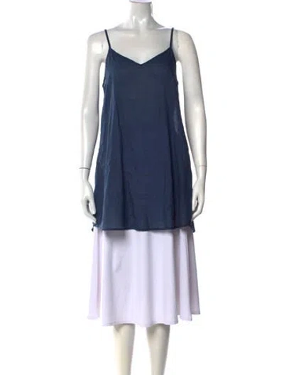 Pre-owned Apiece Apart V-neck Sleeveless Top In Blue