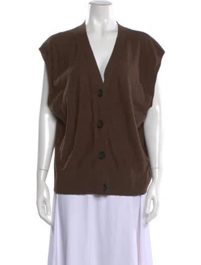 Pre-owned Apiece Apart V-neck Sleeveless Top In Brown