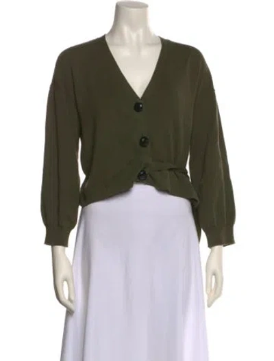 Pre-owned Apiece Apart V-neck Sweater In Green