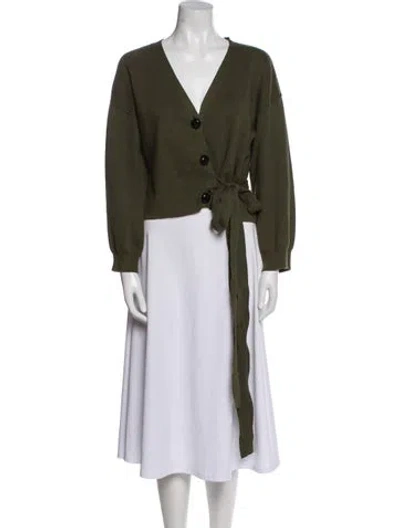 Pre-owned Apiece Apart V-neck Sweater In Green