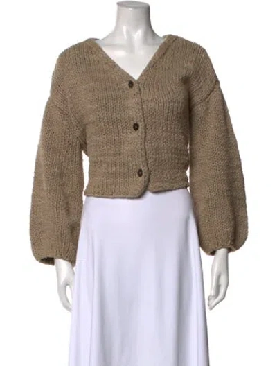 Pre-owned Apiece Apart V-neck Sweater In Neutrals
