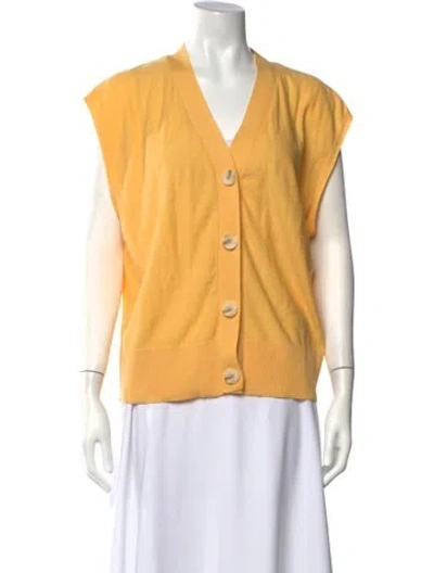 Pre-owned Apiece Apart V-neck Sweater In Yellow