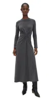 Apiece Apart Volta Long Sleeve Dress Heathered Charcoal In Gray