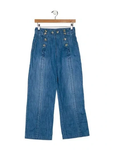 Pre-owned Apiece Apart Wide Leg Pants In Blue