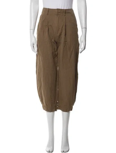 Pre-owned Apiece Apart Wide Leg Pants In Brown