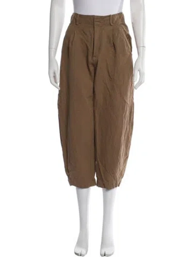 Pre-owned Apiece Apart Wide Leg Pants In Brown